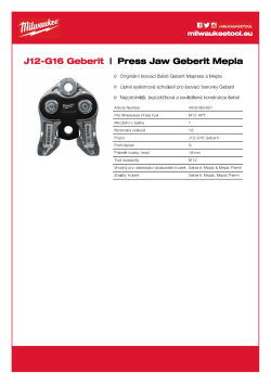 MILWAUKEE Press Jaws GEBERIT 4932480891 A4 PDF