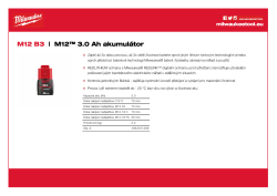 MILWAUKEE M12™ 3,0 Ah akumulátor 4932451388 A4 PDF