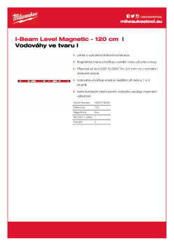 MILWAUKEE Magnetická vodováha I-Beam 120 cm 4932478566 A4 PDF