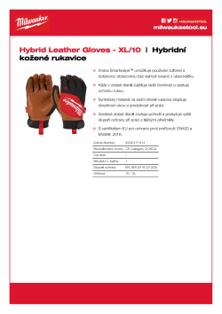 MILWAUKEE Hybridní kožené rukavice - XL/10 - 1ks 4932471914 A4 PDF