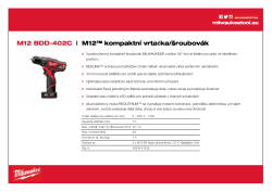MILWAUKEE M12™ kompaktní vrtačka/šroubovák 4933441925 A4 PDF