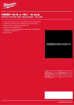 MILWAUKEE HSS DIN 338 Rollforged Drill Bits With Reduced Shank 4932363559 A4 PDF