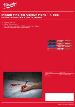 MILWAUKEE INKZALL™ značkovače s tenkým hrotem - barevné 48223165 A4 PDF