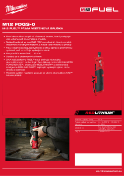 MILWAUKEE M12 FUEL™ přímá vřetenová bruska 4933471435 A4 PDF