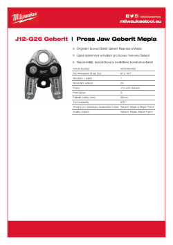 MILWAUKEE Press Jaws GEBERIT 4932480893 A4 PDF