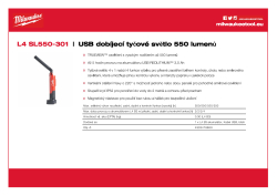 MILWAUKEE USB dobíjecí tyčové světlo 550 lumenů 4933478869 A4 PDF