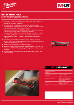 MILWAUKEE M18™ multifunkční nářadí 4933459572 A4 PDF