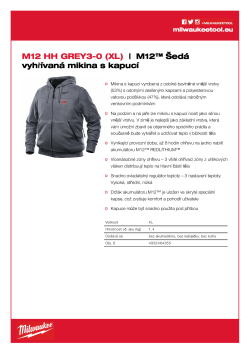 MILWAUKEE M12™ Šedá vyhřívaná mikina s kapucí 4933464355 A4 PDF