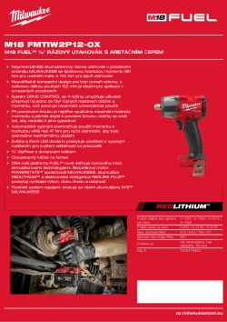 MILWAUKEE M18 FUEL™ ½″ Rázový utahovák s aretačním čepem 4933478452 A4 PDF
