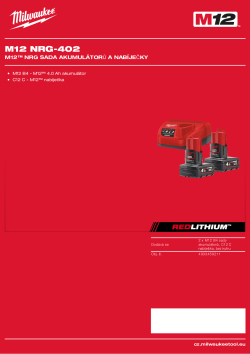 MILWAUKEE M12™ sada akumulátorů a nabíječky 4933459211 A4 PDF