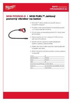MILWAUKEE M18 FUEL™ Jehlový ponorný vibrátor na beton s kabelem 1,2 m 4933479596 A4 PDF