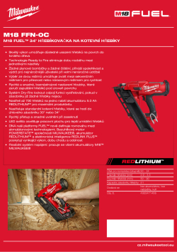 MILWAUKEE M18 FUEL™ 34° hřebíkovačka na kotevní hřebíky 4933471406 A4 PDF