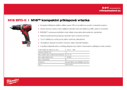 MILWAUKEE M18™ kompaktní příklepová vrtačka 4933443500 A4 PDF