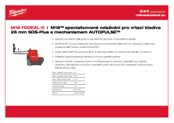 MILWAUKEE M18™ specializované odsávání pro vrtací kladiva 26 mm SDS-Plus s mechanismem AUTOPULSE™ 4933478508 A4 PDF
