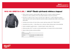MILWAUKEE M12™ Šedá vyhřívaná mikina s kapucí 4933464353 A4 PDF