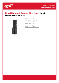 MILWAUKEE Diamantový frézovací bit M14 4932479078 A4 PDF