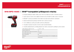MILWAUKEE M18™ kompaktní příklepová vrtačka 4933443520 A4 PDF