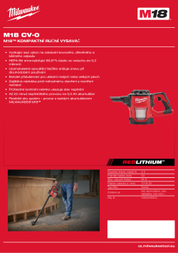 MILWAUKEE M18™ ruční vysavač 4933459204 A4 PDF