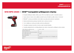 MILWAUKEE M18™ kompaktní příklepová vrtačka 4933443515 A4 PDF