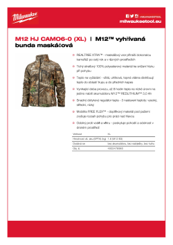MILWAUKEE M12™ vyhřívaná bunda maskáčová 4933478980 A4 PDF
