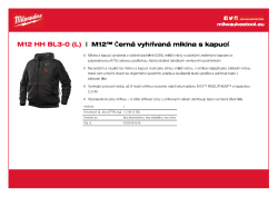 MILWAUKEE M12™ Černá vyhřívaná mikina s kapucí 4933464348 A4 PDF