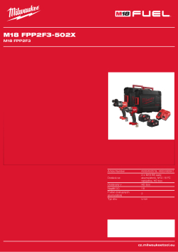 MILWAUKEE M18 FUEL™ promo set nářadí 4933492518 A4 PDF