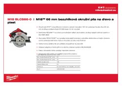 MILWAUKEE M18™ 66 mm bezuhlíková okružní pila na dřevo a plast 4933464588 A4 PDF