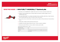 MILWAUKEE M18 FUEL™ HACKZALL™ šavlová pila 4933459885 A4 PDF