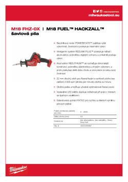 MILWAUKEE M18 FUEL™ HACKZALL™ šavlová pila 4933459887 A4 PDF