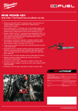 MILWAUKEE M18 FUEL™ řetězová pila s lištou 40 cm 4933464223 A4 PDF