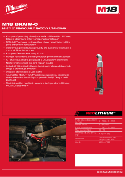MILWAUKEE M18™ ⅜″ pravoúhlý rázový utahovák 4933447899 A4 PDF