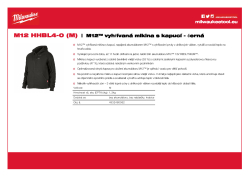 MILWAUKEE M12™ vyhřívaná mikina s kapucí - černá 4932480062 A4 PDF