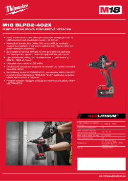 MILWAUKEE M18™ bezuhlíková příklepová vrtačka 4933464560 A4 PDF