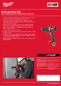 MILWAUKEE M18™ bezuhlíková příklepová vrtačka 4933464516 A4 PDF