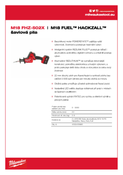 MILWAUKEE M18 FUEL™ HACKZALL™ šavlová pila 4933459885 A4 PDF