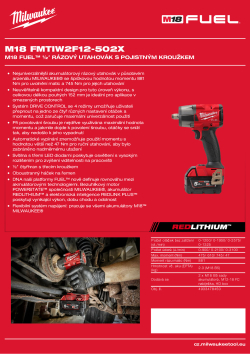 MILWAUKEE M18 FUEL™ ½″ Rázový utahovák s pojistným kroužkem 4933478450 A4 PDF