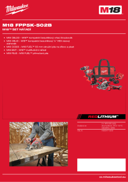 MILWAUKEE M18™  set nářadí 4933471209 A4 PDF