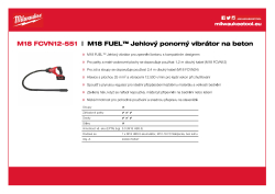 MILWAUKEE M18 FUEL™ Jehlový ponorný vibrátor na beton s kabelem 1,2 m 4933479597 A4 PDF