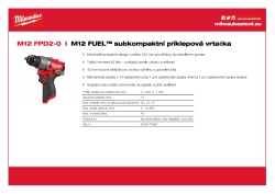 MILWAUKEE M12 FUEL™ subkompaktní příklepová vrtačka 4933479867 A4 PDF