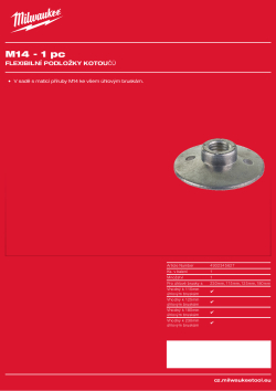 MILWAUKEE Náhradní matice příruby M14. 4932345627 A4 PDF
