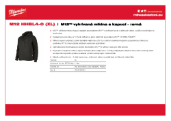 MILWAUKEE M12™vyhřívaná mikina s kapucí - černá 4932480064 A4 PDF