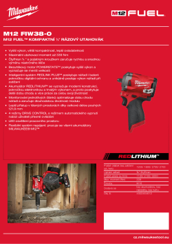 MILWAUKEE M12 FUEL™ kompaktní ⅜″ rázový utahovák 4933464612 A4 PDF