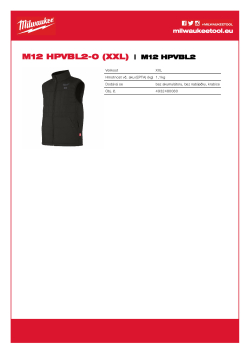 MILWAUKEE M12™ vyhřívaná prošívaná vesta 4932480080 A4 PDF