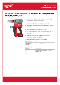 MILWAUKEE M18 FUEL™expandér UPONOR™ Q&E 4933479438 A4 PDF