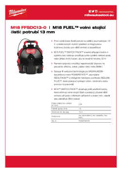 MILWAUKEE M18 FUEL™ volně stojící čistič potrubí 13 mm 4933459708 A4 PDF