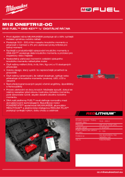 MILWAUKEE M12 FUEL™ ONE-KEY™ ½″ digitální ráčna 4933464969 A4 PDF