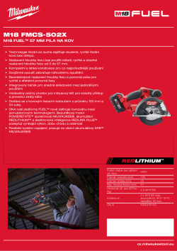 MILWAUKEE M18 FUEL™ pila na kov 4933459193 A4 PDF