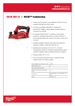 MILWAUKEE M18™ hoblík 4933451113 A4 PDF
