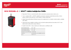 MILWAUKEE Rádio/nabíječka DAB+ M12™ 4933472114 A4 PDF