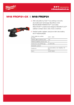MILWAUKEE M18 FUEL™ excentrická leštička se zdvihem 21 mm 4933478836 A4 PDF